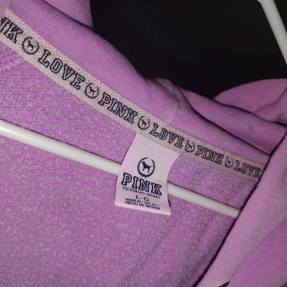 Victoria's Secret Pink Hoodie - Purple and White - Picture 2 of 3